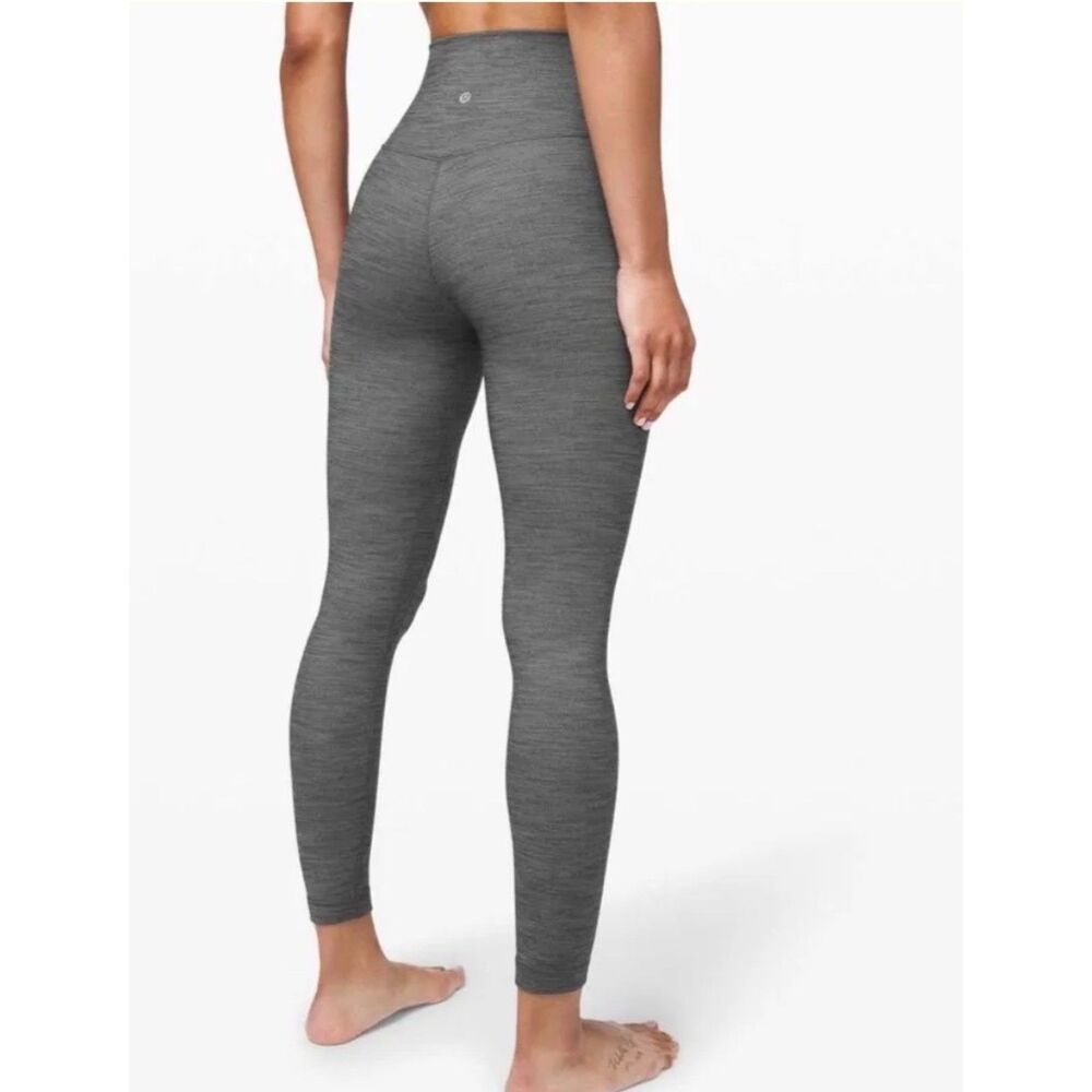 Lululemon Align pant II mini heathered herringbone black and grey sz 6